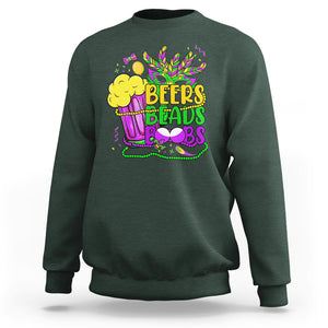 Funny Mardi Gras Sweatshirt Beer Beads Boobs New Orleans TS02 Dark Forest Green Printyourwear