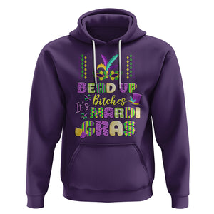 Funny Mardi Gras Hoodie Bead Up Bitches Festival Carnival Parade TS02 Purple Printyourwear