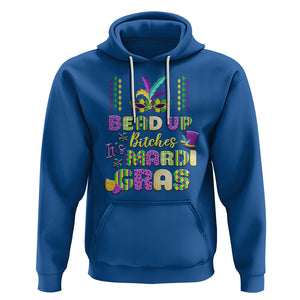 Funny Mardi Gras Hoodie Bead Up Bitches Festival Carnival Parade TS02 Royal Blue Printyourwear