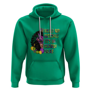 Funny Mardi Gras Hoodie Bead Up Bitches Woman with Mask Carnival Parade TS02 Irish Green Printyourwear