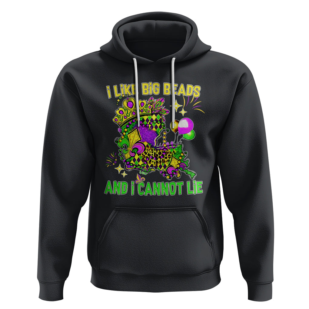 Mardi Gras Hoodie I Like Big Beads And I Can Not Lie New Orleans TS02 Black Printyourwear