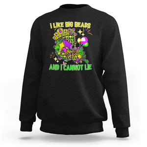 Mardi Gras Sweatshirt I Like Big Beads And I Can Not Lie New Orleans TS02 Black Printyourwear