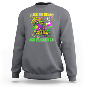 Mardi Gras Sweatshirt I Like Big Beads And I Can Not Lie New Orleans TS02 Charcoal Printyourwear