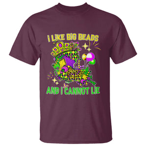 Mardi Gras T Shirt I Like Big Beads And I Can Not Lie New Orleans TS02 Maroon Printyourwear