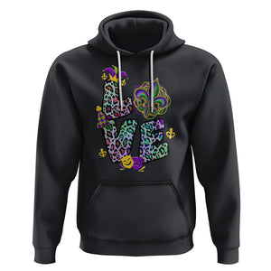 Mardi Gras Hoodie Love Mardi Gras Leopard Costume Carnival Parade TS02 Black Printyourwear