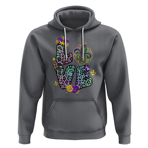 Mardi Gras Hoodie Love Mardi Gras Leopard Costume Carnival Parade TS02 Charcoal Printyourwear