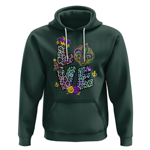 Mardi Gras Hoodie Love Mardi Gras Leopard Costume Carnival Parade TS02 Dark Forest Green Printyourwear