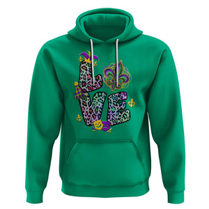 Mardi Gras Hoodie Love Mardi Gras Leopard Costume Carnival Parade TS02 Irish Green Printyourwear