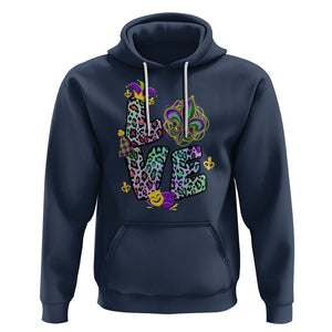 Mardi Gras Hoodie Love Mardi Gras Leopard Costume Carnival Parade TS02 Navy Printyourwear