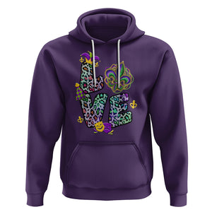 Mardi Gras Hoodie Love Mardi Gras Leopard Costume Carnival Parade TS02 Purple Printyourwear