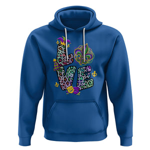 Mardi Gras Hoodie Love Mardi Gras Leopard Costume Carnival Parade TS02 Royal Blue Printyourwear