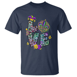 Mardi Gras T Shirt Love Mardi Gras Leopard Costume Carnival Parade TS02 Navy Printyourwear