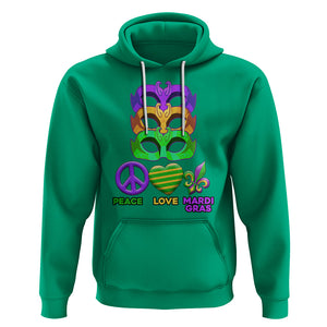 Peace Love Mardi Gras Hoodie Parade Costume Carnival Masks TS02 Irish Green Printyourwear