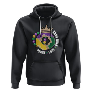 Mardi Gras Hoodie Peace Love King Cake Party Carnival Costume TS02 Black Printyourwear