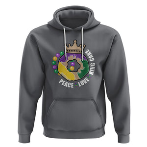 Mardi Gras Hoodie Peace Love King Cake Party Carnival Costume TS02 Charcoal Printyourwear