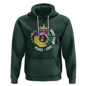 Mardi Gras Hoodie Peace Love King Cake Party Carnival Costume TS02 Dark Forest Green Printyourwear