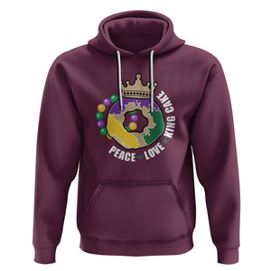 Mardi Gras Hoodie Peace Love King Cake Party Carnival Costume TS02 Maroon Printyourwear