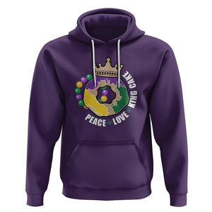 Mardi Gras Hoodie Peace Love King Cake Party Carnival Costume TS02 Purple Printyourwear