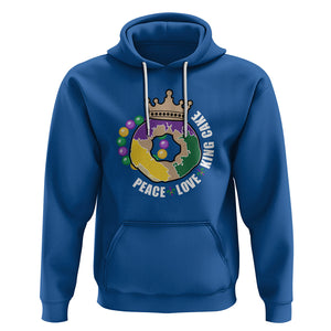 Mardi Gras Hoodie Peace Love King Cake Party Carnival Costume TS02 Royal Blue Printyourwear