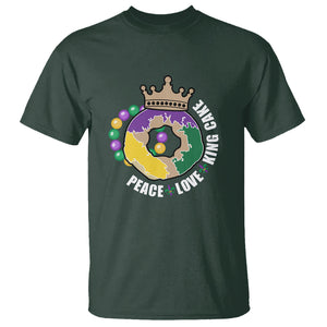 Mardi Gras T Shirt Peace Love King Cake Party Carnival Costume TS02 Dark Forest Green Printyourwear