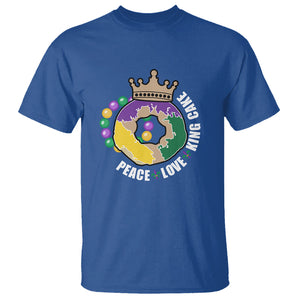 Mardi Gras T Shirt Peace Love King Cake Party Carnival Costume TS02 Royal Blue Printyourwear