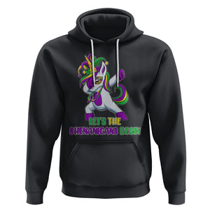 Mardi Gras Hoodie Let The Shenanigans Begin Dabbing Unicorn Costume TS02 Black Printyourwear