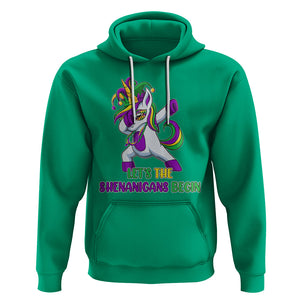 Mardi Gras Hoodie Let The Shenanigans Begin Dabbing Unicorn Costume TS02 Irish Green Printyourwear