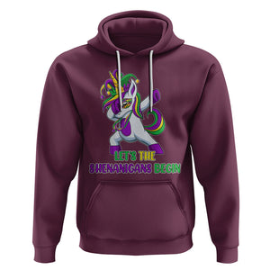 Mardi Gras Hoodie Let The Shenanigans Begin Dabbing Unicorn Costume TS02 Maroon Printyourwear