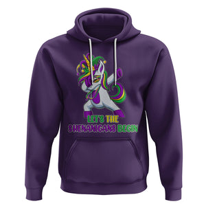 Mardi Gras Hoodie Let The Shenanigans Begin Dabbing Unicorn Costume TS02 Purple Printyourwear