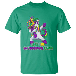 Mardi Gras T Shirt Let The Shenanigans Begin Dabbing Unicorn Costume TS02 Irish Green Printyourwear