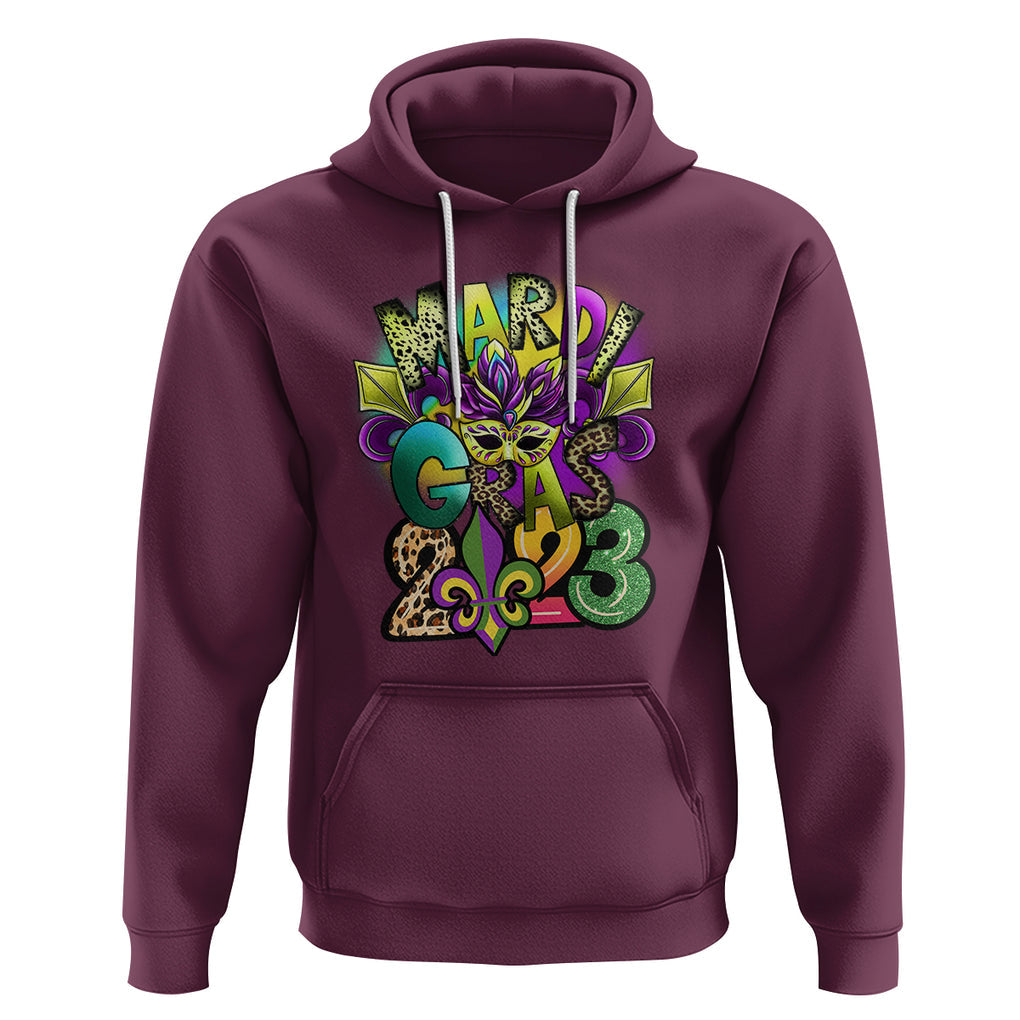 Mardi Gras 2024 Hoodie Carnival Squad Costume Mask TS02 Maroon Printyourwear