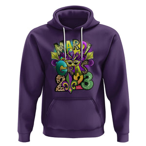 Mardi Gras 2024 Hoodie Carnival Squad Costume Mask TS02 Purple Printyourwear