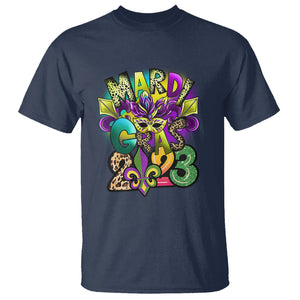 Mardi Gras 2024 T Shirt Carnival Squad Costume Mask TS02 Navy Printyourwear