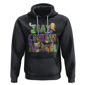 Funny Mardi Gras Hoodie Warning May Contain Alcohol Party Drinking Team TS02 Black Printyourwear