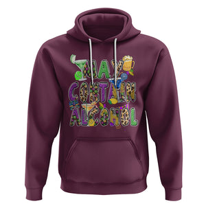 Funny Mardi Gras Hoodie Warning May Contain Alcohol Party Drinking Team TS02 Maroon Printyourwear