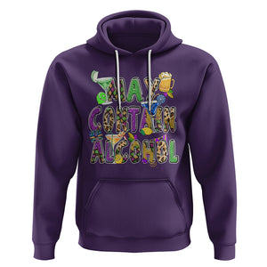 Funny Mardi Gras Hoodie Warning May Contain Alcohol Party Drinking Team TS02 Purple Printyourwear