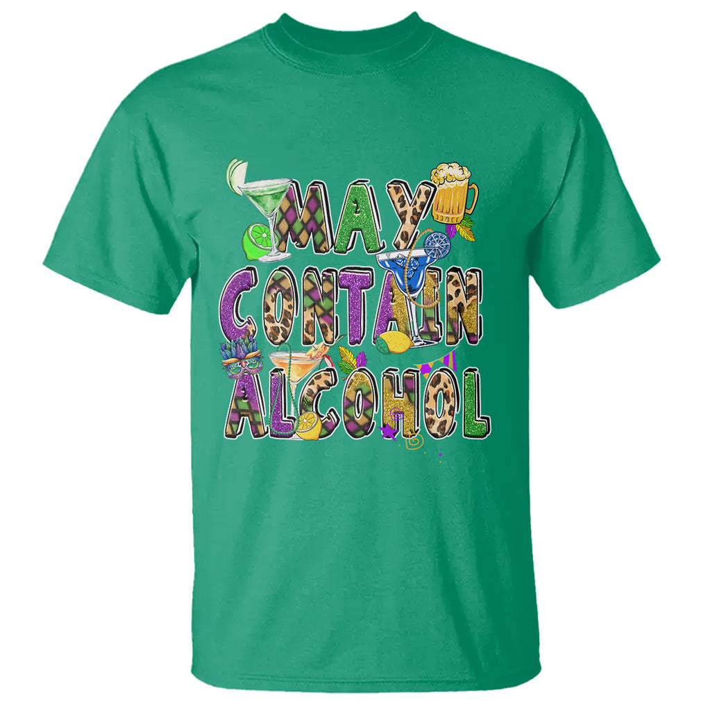 Funny Mardi Gras T Shirt Warning May Contain Alcohol Party Drinking Team TS02 Irish Green Printyourwear