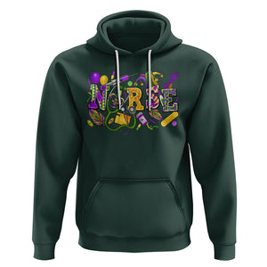 Mardi Gras Nurse Hoodie Carnival Costume Mask Beads Bling TS02 Dark Forest Green Printyourwear