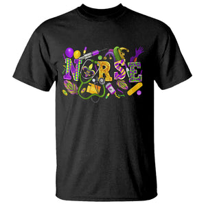 Mardi Gras Nurse T Shirt Carnival Costume Mask Beads Bling TS02 Black Printyourwear