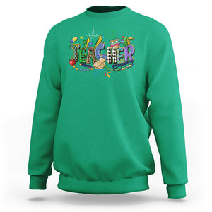 Mardi Gras Teacher Sweatshirt Carnival Costume Mask Beads TS02 Irish Green Printyourwear