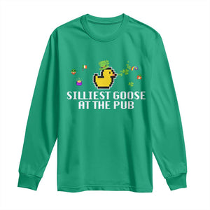 Funny St Patricks Day Long Sleeve Shirt Silliest Goose At The Pub Funny St. Patricks Day TS02 Irish Green Print Your Wear