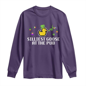 Funny St Patricks Day Long Sleeve Shirt Silliest Goose At The Pub Funny St. Patricks Day TS02 Purple Print Your Wear