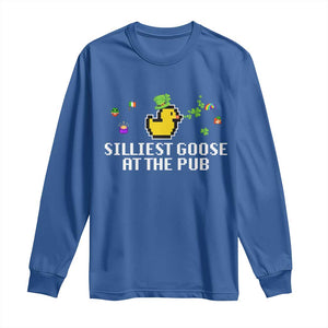 Funny St Patricks Day Long Sleeve Shirt Silliest Goose At The Pub Funny St. Patricks Day TS02 Royal Blue Print Your Wear