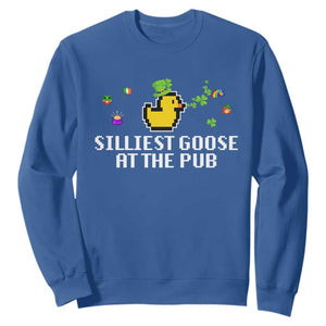 Funny St Patricks Day Sweatshirt Silliest Goose At The Pub Funny St. Patricks Day TS02 Royal Blue Print Your Wear