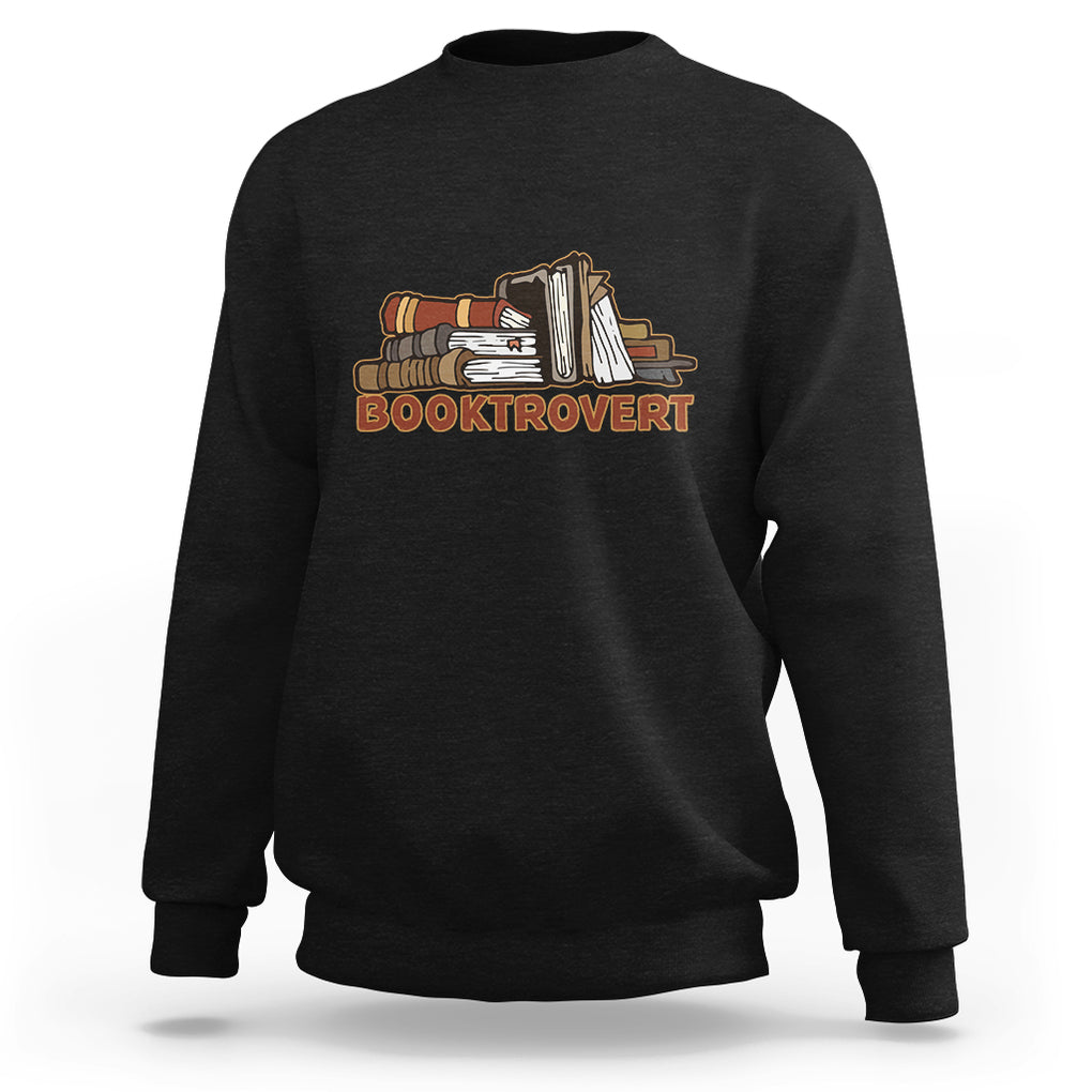 Funny Book Lover Sweatshirt Booktrovert Definition Books Reader Reading TS02 Black Printyourwear