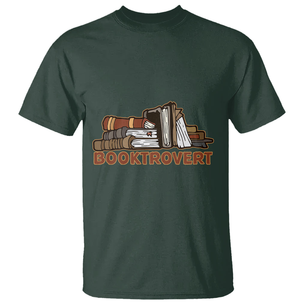 Funny Book Lover T Shirt Booktrovert Definition Books Reader Reading TS02 Dark Forest Green Printyourwear