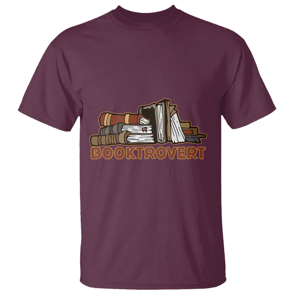 Funny Book Lover T Shirt Booktrovert Definition Books Reader Reading TS02 Maroon Printyourwear