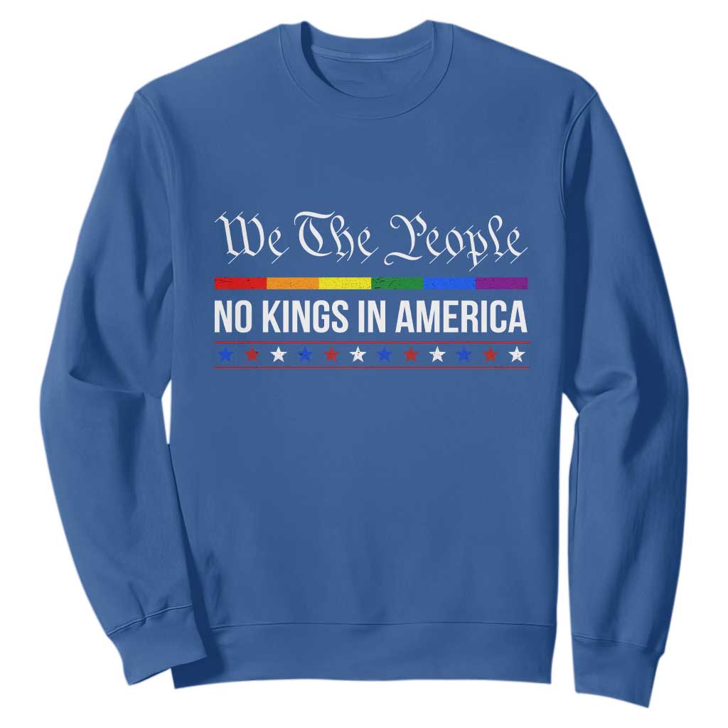 No Kings In America Sweatshirt We The People TS02 Royal Blue Print Your Wear