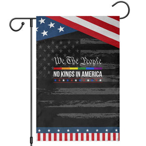 No Kings In America Garden Flag We The People TS02 Distressed Black Blue Print Your Wear