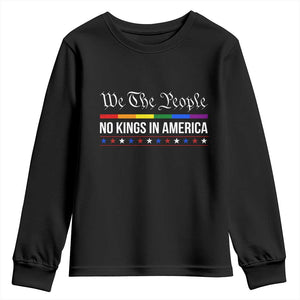 No Kings In America Youth Sweatshirt We The People TS02 Black Print Your Wear